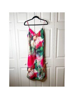 Adam Lippes Collective Floral Satin V-Neck Sleeveless Slip Dress Women's Size 6